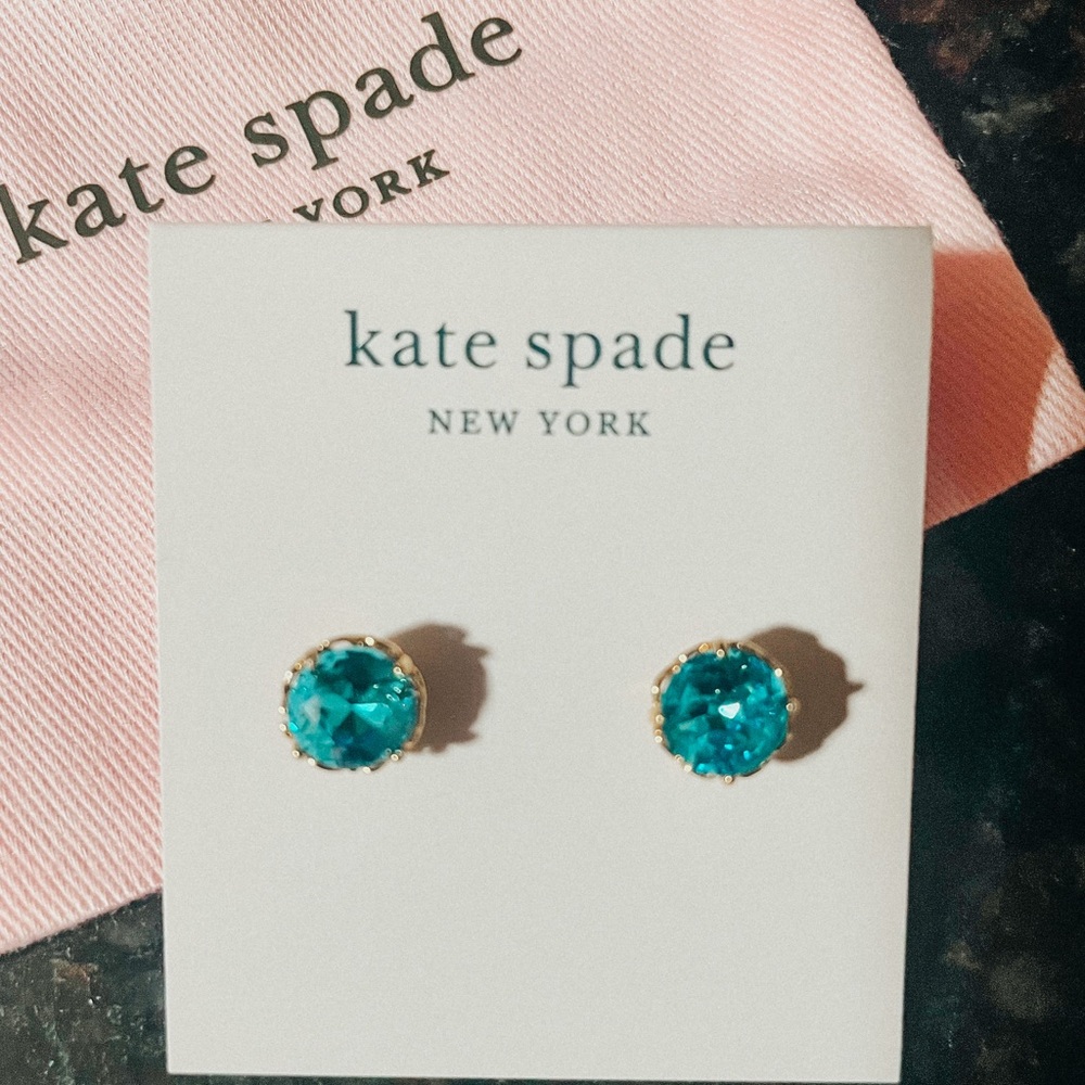 Kate Spade Aquamarine That Sparkle Round Earrings